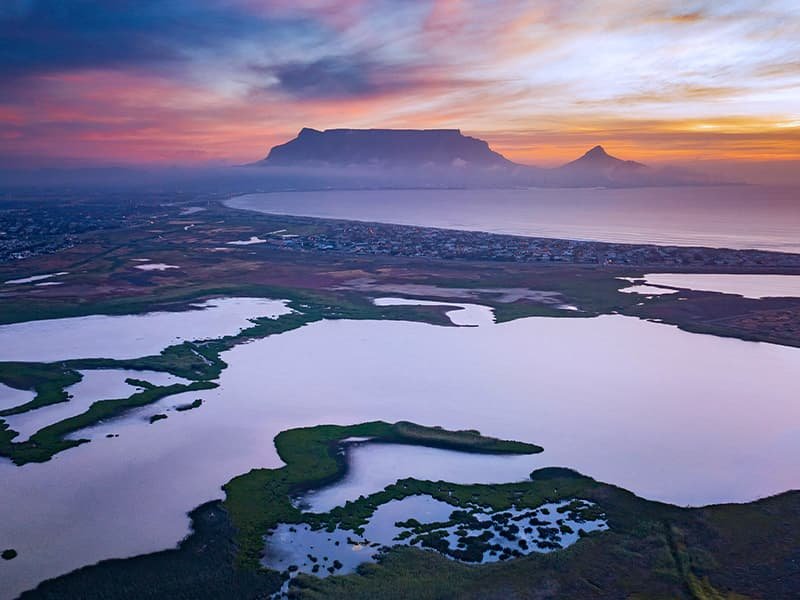 An aerial view of Cape Town, South Africa