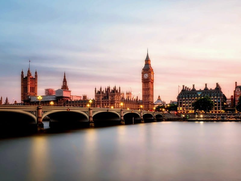 A view over the water at London in the UK