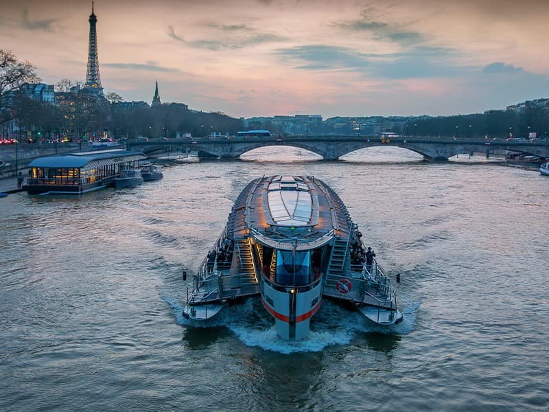 a boat in a river in France