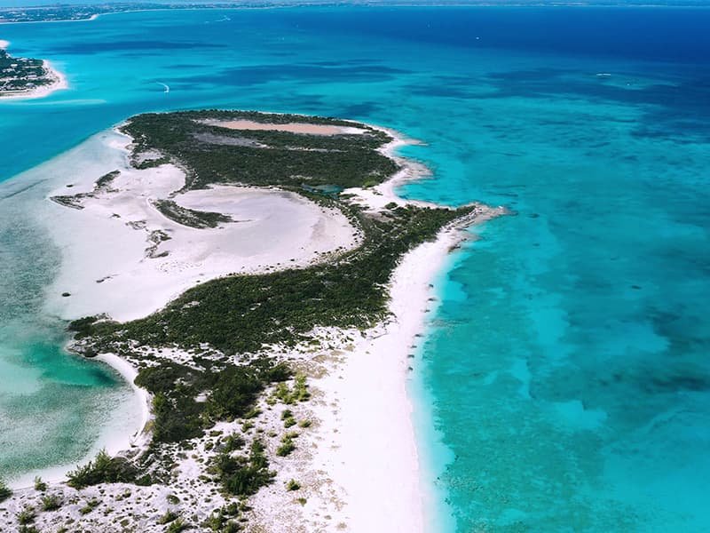 An aerial view of Turks and Caicos Islands