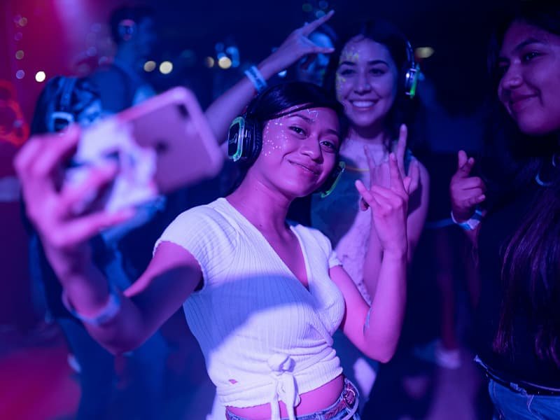 People partying in a club at night