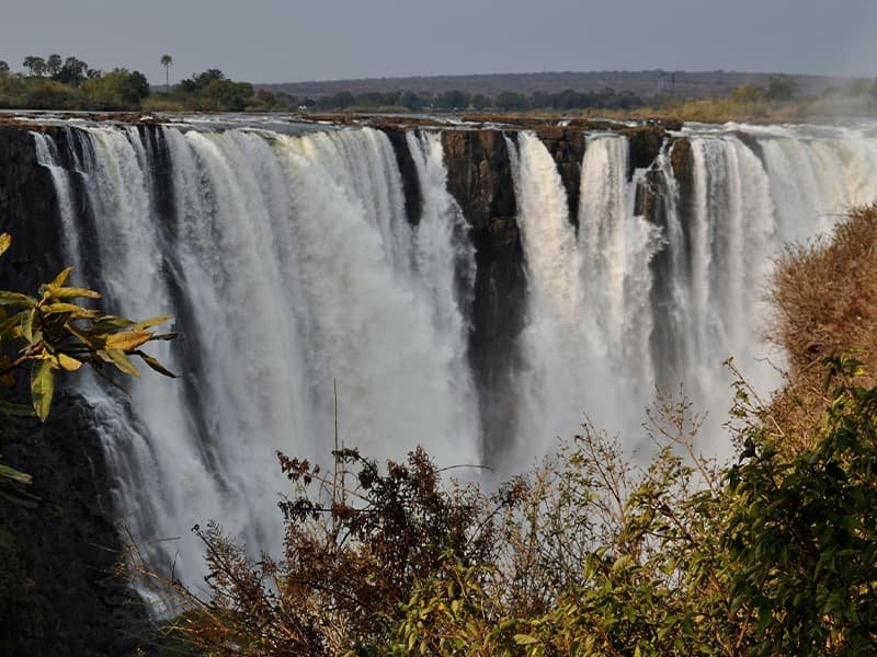 A waterfall in Victoria Falls, Africa